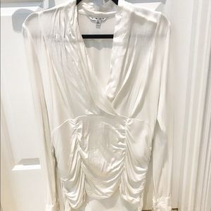 Cabi white corset-style draped top XL
